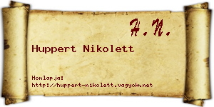 Huppert Nikolett névjegykártya